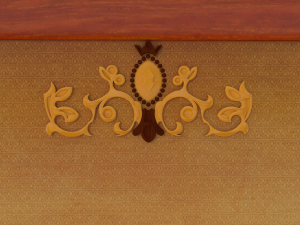 high back wooden bench 3D Модель