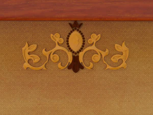 high back wooden bench 3D Model