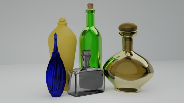 Bottles and vials 3D-Modell .c4d .max .obj .3ds .fbx .stl .blend 