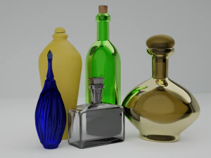 Butelki i fiolki Model 3D