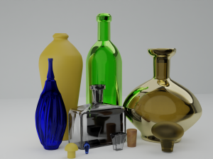 Bottles and vials 3D-Modell