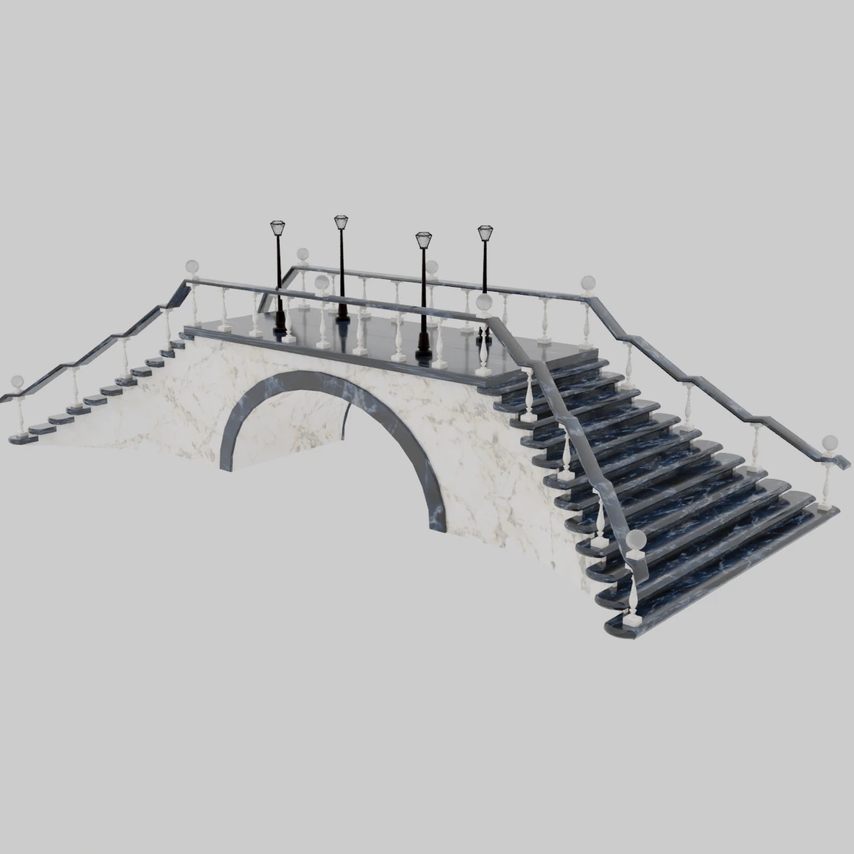 Stone bridge or porch 3D Model .c4d .max .obj .3ds .fbx .stl .blend