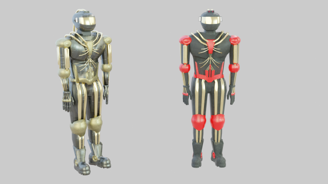 Protective suit or android robot 3Dモデル .c4d .max .obj .3ds .fbx .stl .blend 