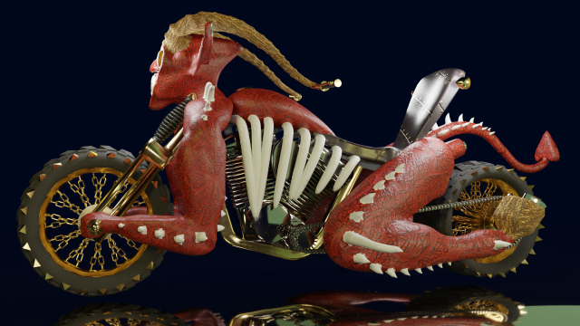 Motorcycle Chimera 3D Model .c4d .max .obj .3ds .fbx .stl .blend 