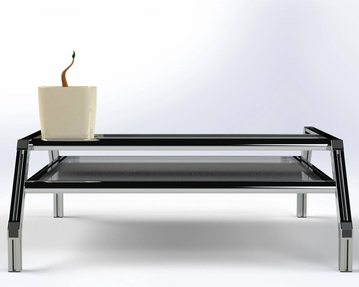 mesa de centro de aluminio industrial 3D Model .c4d .max .obj .3ds .fbx .stl .blend