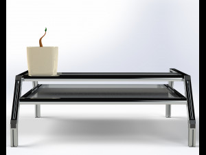 mesa de centro de aluminio industrial 3D Model