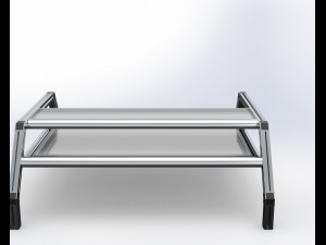 mesa de centro de aluminio industrial 3D Model