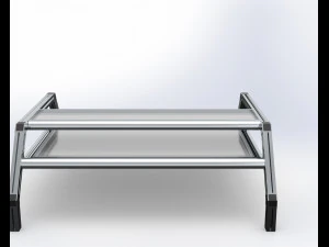 mesa de centro de aluminio industrial 3D Model