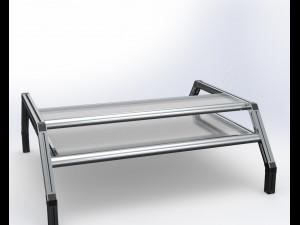 mesa de centro de aluminio industrial 3D Model