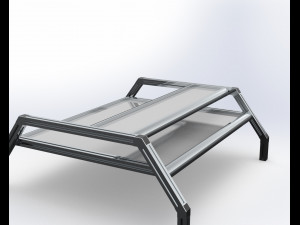 mesa de centro de aluminio industrial 3D Model