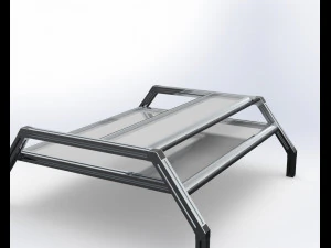 mesa de centro de aluminio industrial 3D Model