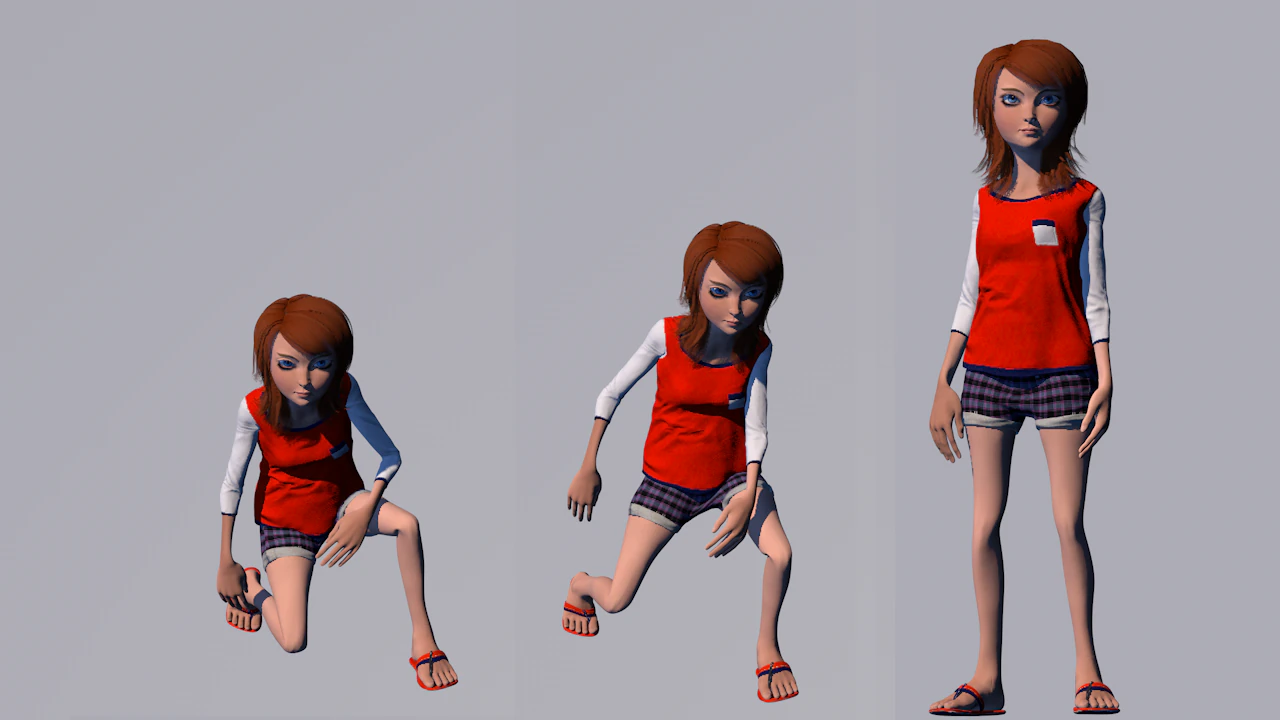 cartoon girl 3D Model .c4d .max .obj .3ds .fbx .stl .blend 