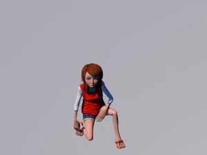 cartoon girl 3D Model