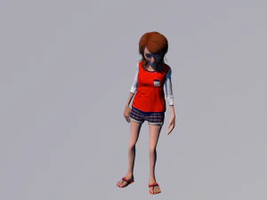 cartoon girl 3D Model