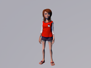 cartoon girl 3D मॉडल
