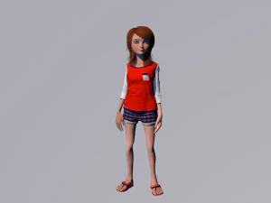 cartoon girl 3D Model