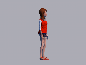 cartoon girl 3D मॉडल