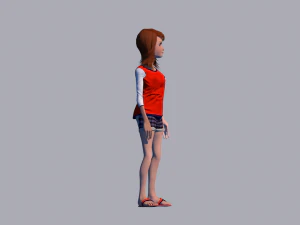 cartoon girl 3D Model