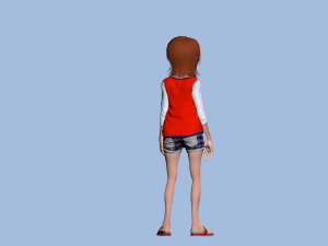 cartoon girl 3D मॉडल