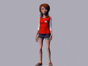 cartoon girl 3D Model