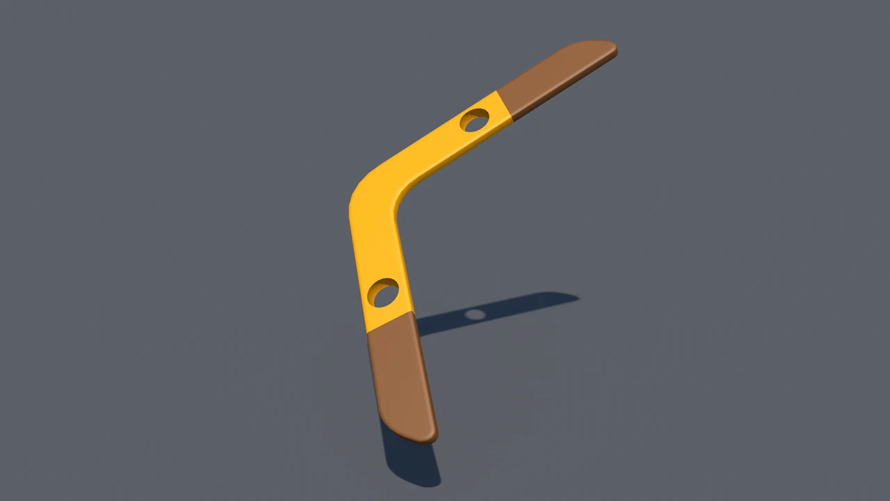 low poly boomerang-3d 3D Model .c4d .max .obj .3ds .fbx .stl .blend