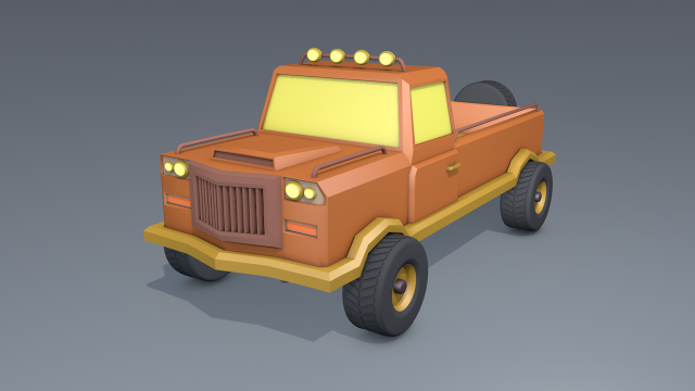 low poly safari truck-3d 3D 模型 .c4d .max .obj .3ds .fbx .stl .blend 