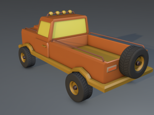 low poly safari truck-3d 3D 模型