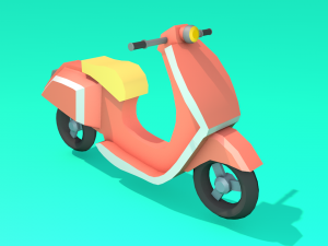 low poly vespa-motor-3d 3Dモデル