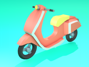 low poly vespa-motor-3d Modelo 3D
