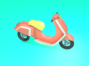 low poly vespa-motor-3d Modelo 3D