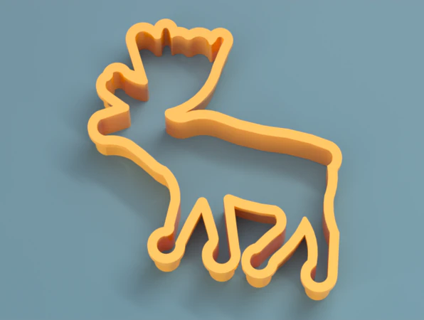 deer cookie cutter 3D Print Model .c4d .max .obj .3ds .fbx .stl .blend 