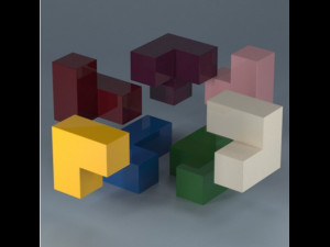 soma cube puzzle 3D Model