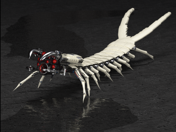 mechanical centipede 3D Model .c4d .max .obj .3ds .fbx .stl .blend 