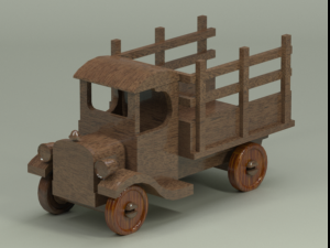 truck wood vintage toy Modelo 3D