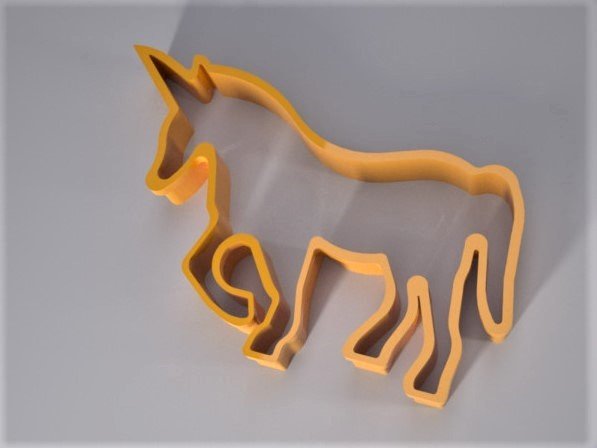 unicorn cookie cutter 3Dモデル .c4d .max .obj .3ds .fbx .stl .blend 
