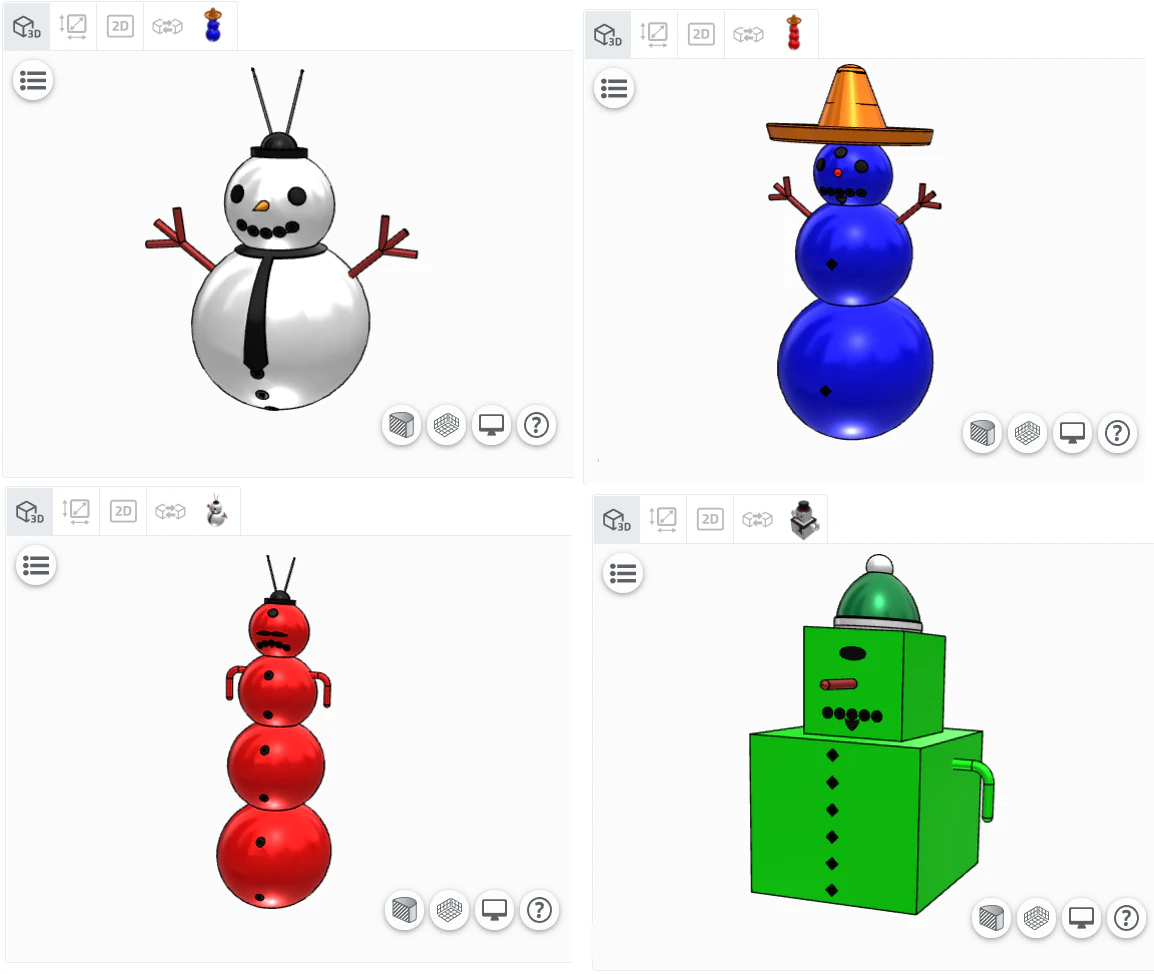 snowman with configurator 3D Model .c4d .max .obj .3ds .fbx .stl .blend 
