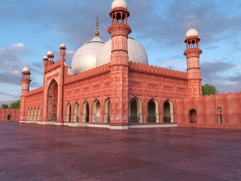 Badshahi Mosque Pakistan 3D Модель