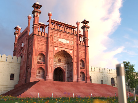 Badshahi Mosque Pakistan 3D Model