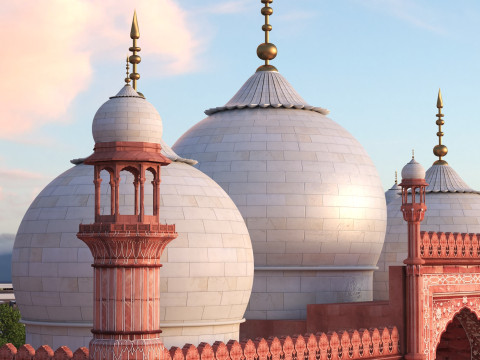 Badshahi Mosque Pakistan 3D Model
