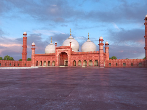 Badshahi Mosque Pakistan 3D Model
