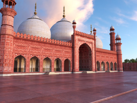 Badshahi Mosque Pakistan 3D Model