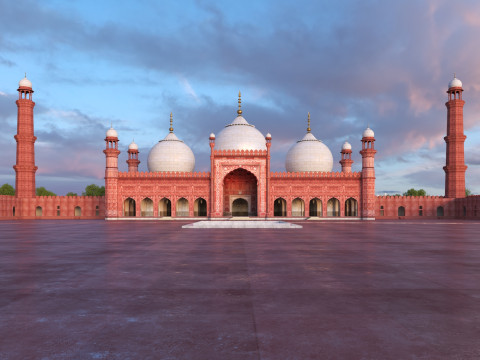 Badshahi Mosque Pakistan 3D Model