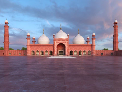 Badshahi Mosque Pakistan 3D Model
