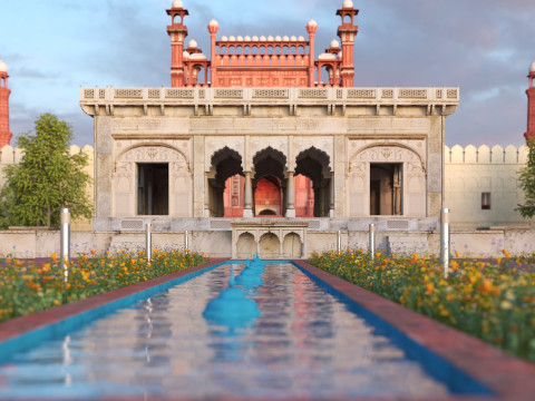 Badshahi Mosque Pakistan 3D Model