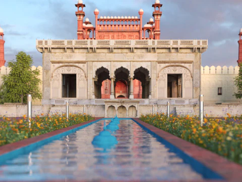 Badshahi Mosque Pakistan 3D Model