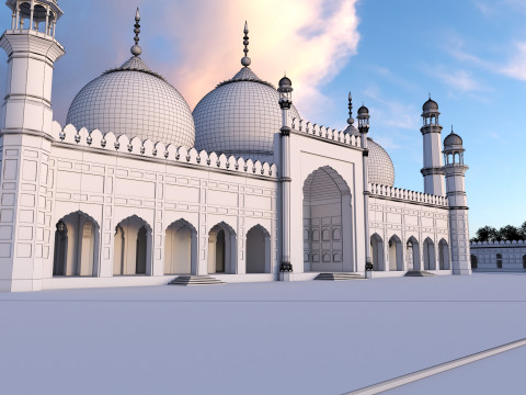 Badshahi Mosque Pakistan 3D Model