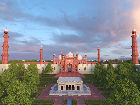 Badshahi Mosque Pakistan 3D Model