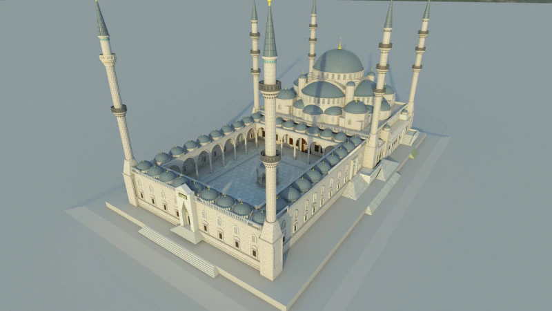 Masjid Biru Model 3D .c4d .max .obj .3ds .fbx .stl .blend 
