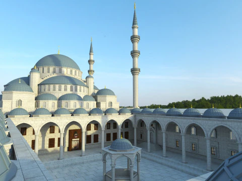 Masjid Biru Model 3D