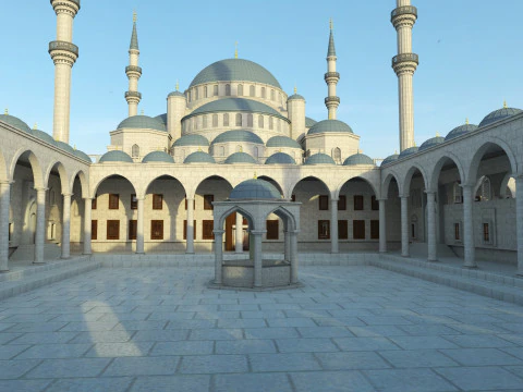 Masjid Biru Model 3D